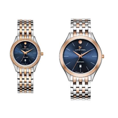  ساعت مچی آنالوگ، توپر، دورنگ رزگلد سرمه ای، ست، 60059