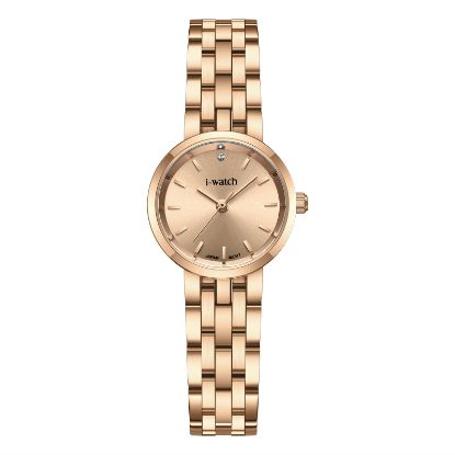 آی واچ کلاسیک فلزی قاب رزگلد صفحه رزگلد بند رزگلد زنانه 190284