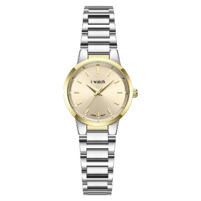 آی واچ کلاسیک فلزی قاب دورنگ صفحه کرم بند دورنگ زنانه 190285