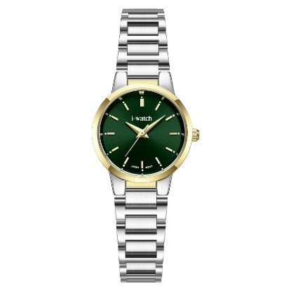 آی واچ کلاسیک فلزی قاب دورنگ صفحه سبز بند دورنگ زنانه 190285