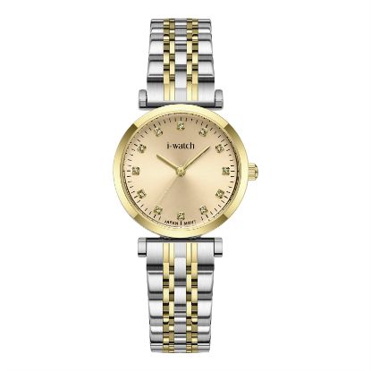 آی واچ کلاسیک فلزی قاب دورنگ صفحه کرم بند دورنگ زنانه 190286