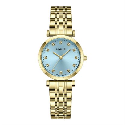 آی واچ کلاسیک فلزی قاب طلایی صفحه تیفانی بند طلایی زنانه 190286