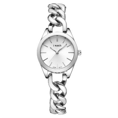 آی واچ کلاسیک فلزی قاب استیل صفحه سیلور بند استیل زنانه 190289