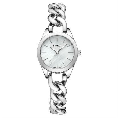 آی واچ کلاسیک فلزی قاب استیل صفحه صدفی بند استیل زنانه 190289