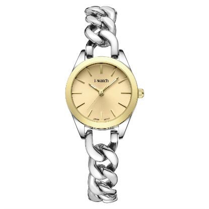 آی واچ کلاسیک فلزی قاب دورنگ صفحه کرم بند دورنگ زنانه 190289