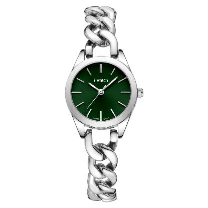 آی واچ کلاسیک فلزی قاب استیل صفحه سبز بند استیل زنانه 190289