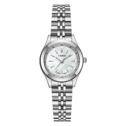 آی واچ کلاسیک فلزی قاب استیل صفحه صدفی بند استیل زنانه 190292