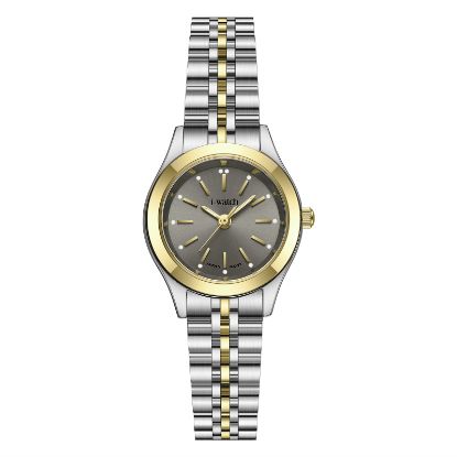 آی واچ کلاسیک فلزی قاب دورنگ صفحه طوسی بند دورنگ زنانه 190292