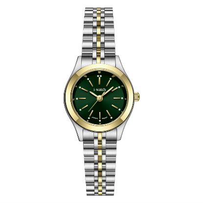 آی واچ کلاسیک فلزی قاب دورنگ صفحه سبز بند دورنگ زنانه 190292
