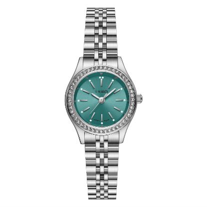 آی واچ کلاسیک فلزی قاب استیل صفحه تیفانی نگین دار بند استیل زنانه 190292