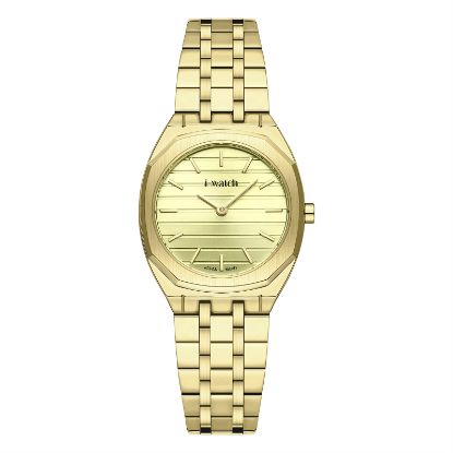 آی واچ کلاسیک فلزی قاب طلایی صفحه طلایی بند طلایی زنانه 190296