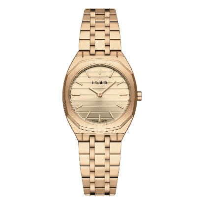 آی واچ کلاسیک فلزی قاب رزگلد صفحه رزگلد بند رزگلد زنانه 190296