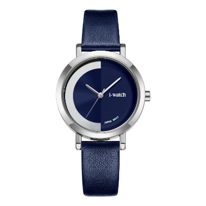 آی واچ کلاسیک چرمی قاب استیل صفحه سرمه ای بند سرمه ای زنانه 190297