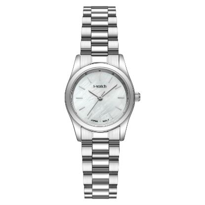 آی واچ کلاسیک فلزی قاب استیل صفحه صدفی بند استیل زنانه 190300