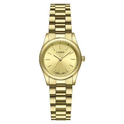 آی واچ کلاسیک فلزی قاب طلایی صفحه طلایی بند طلایی زنانه 190300