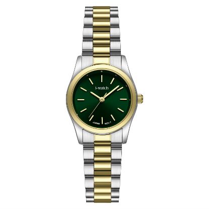 آی واچ کلاسیک فلزی قاب دورنگ صفحه سبز بند دورنگ زنانه 190300