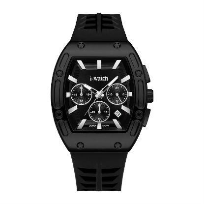 آی واچ کرونوگراف رابر قاب مشکی صفحه مشکی بند مشکی مردانه 190314