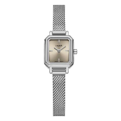 آی واچ کلاسیک فلزی قاب استیل صفحه کرم بند استیل زنانه 190337