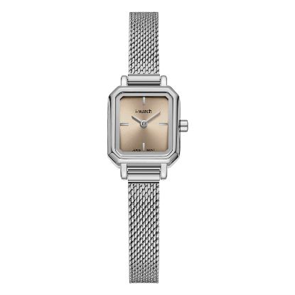 آی واچ کلاسیک فلزی قاب استیل صفحه رزگلد بند استیل زنانه 190337