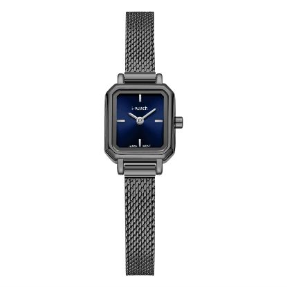 آی واچ کلاسیک فلزی قاب دودی صفحه سرمه ای بند دودی زنانه 190337