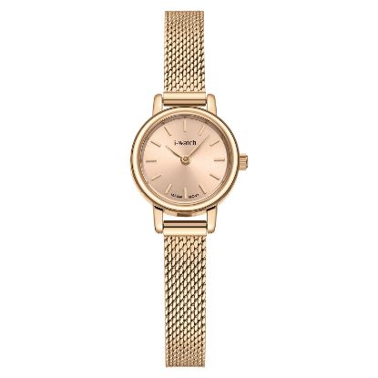 آی واچ کلاسیک فلزی قاب رزگلد صفحه رزگلد بند رزگلد زنانه 190338
