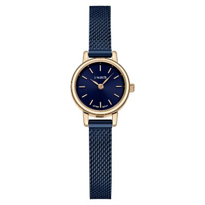 آی واچ کلاسیک فلزی قاب رزگلد  صفحه سرمه ای بند سرمه ای زنانه 190338