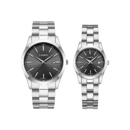 آی واچ کلاسیک فلزی قاب استیل صفحه دودی بند استیل ست 190335