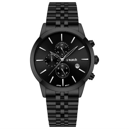 آی واچ کرونوگراف فلزی قاب مشکی صفحه مشکی بند مشکی مردانه 190323