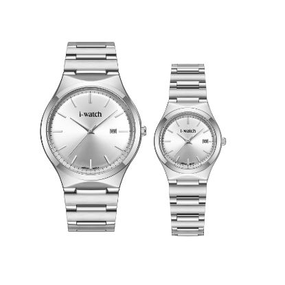 آی واچ کلاسیک فلزی قاب استیل صفحه سیلور بند استیل ست 190330