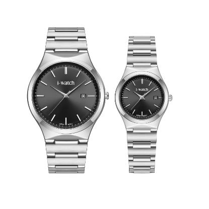 آی واچ کلاسیک فلزی قاب استیل صفحه دودی بند استیل ست 190330