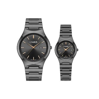 آی واچ کلاسیک فلزی قاب دودی صفحه دودی بند دودی ست 190330