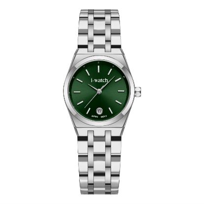 آی واچ کلاسیک فلزی قاب استیل صفحه سبز بند استیل زنانه بدون نگین 190331